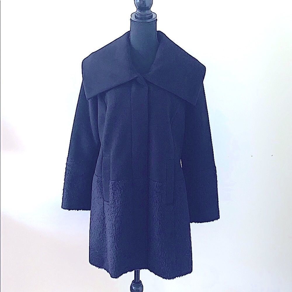 Alfani Black Wool Mid Length Coat